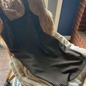 Black and White Checkered Pinafore Dress